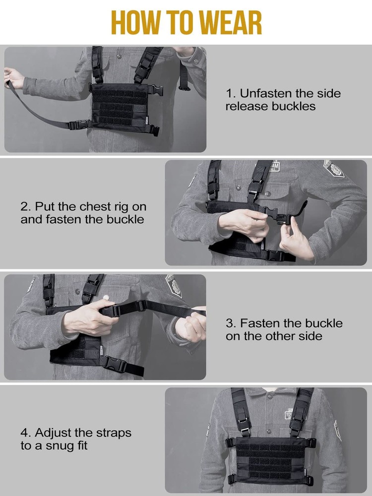 ONETIGRIS ROC Chest Rig Tactical Modular Panel with Removable Shoulder Strap ...