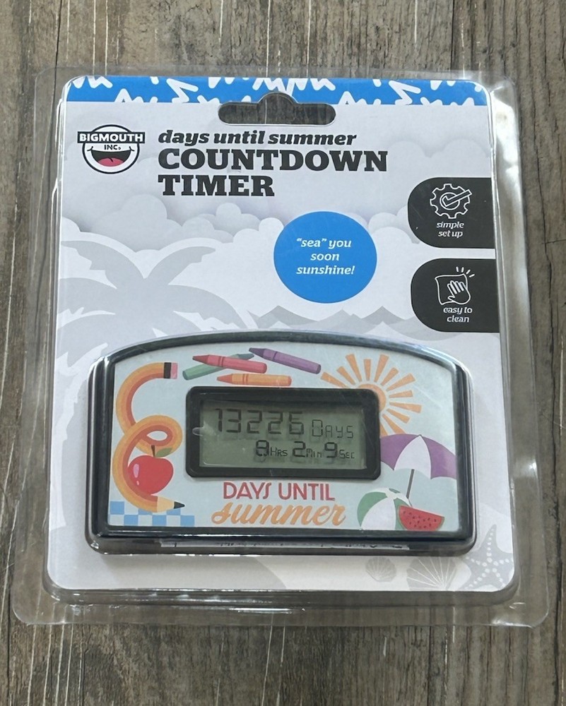 BIGMOUTH Days Until Summer Countdown Clock Timer Days, Hr, Min, Sec Countdown