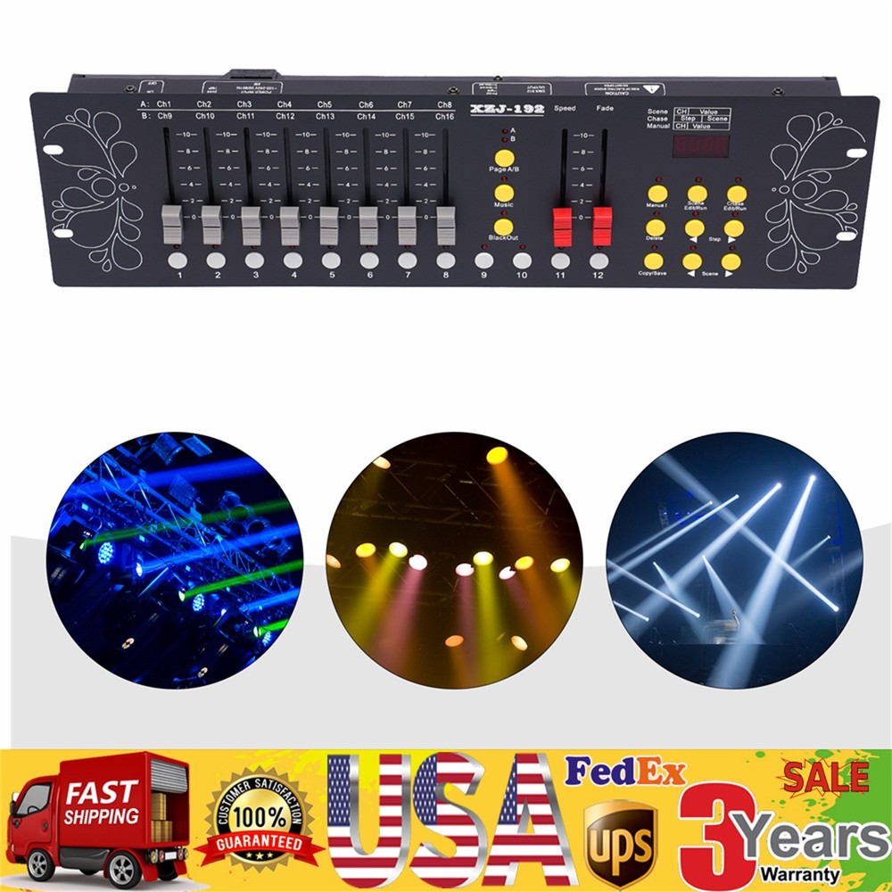 DJ DMX 512 192 Channels Operator Console Controller Stage Lighting DJ Party US！