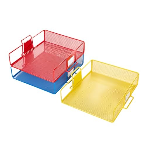 Stackable Letter-Size Wire Rack - 6 Colors Primary, 6 Trays