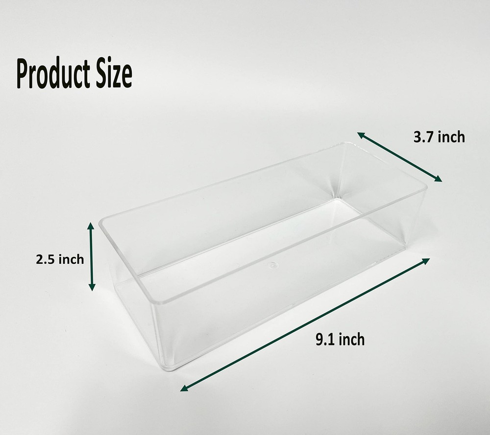Stackable Clear Drawer Organizers Small Makeup Vanity Storage Bins Trays and ...