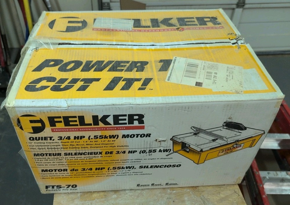 Felker FTS 70 12" 3/4 HP Portable Tile Saw