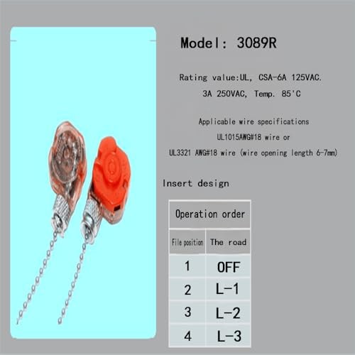 Home Ceiling Fan Light Lamp Replacement Parts 3position 4 Wire Pull 3089R