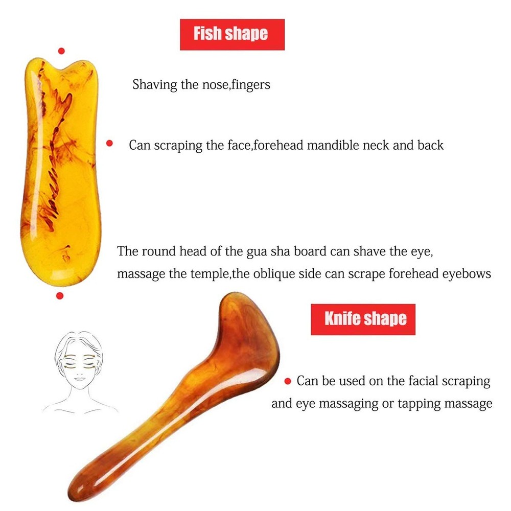 7 Pack Gua Sha Scraping Massage Facial Tools Kit, ResinGuasha Scraper Board H...