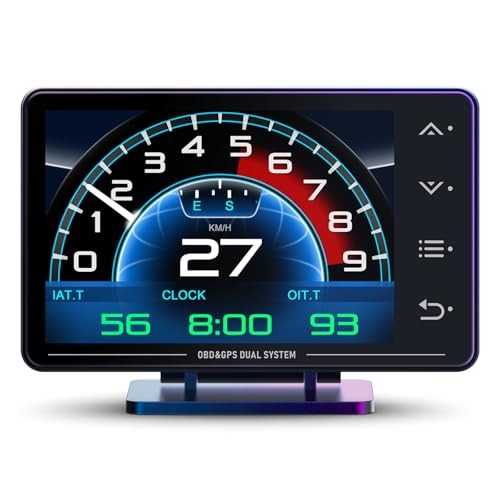 Obd2 Gauge Display Heads Up Display 4.3-inch TFT LCD Screen Multi-Function