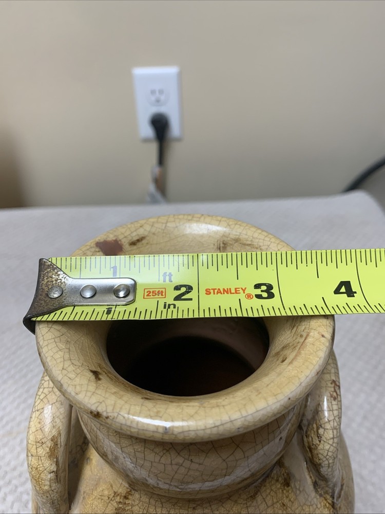 2 Tone Pottery Vase 11 In Tall