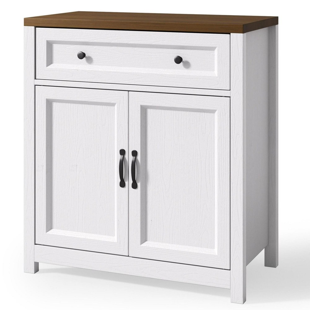 Kitchen Storage Cabinet With Adjustable Shelf, Farmhouse Coffee Bar Sideboard