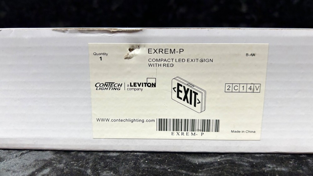 NEW RED LED Exit Sign Emergency Light Compact Combo Voltage Signs Battery Backup