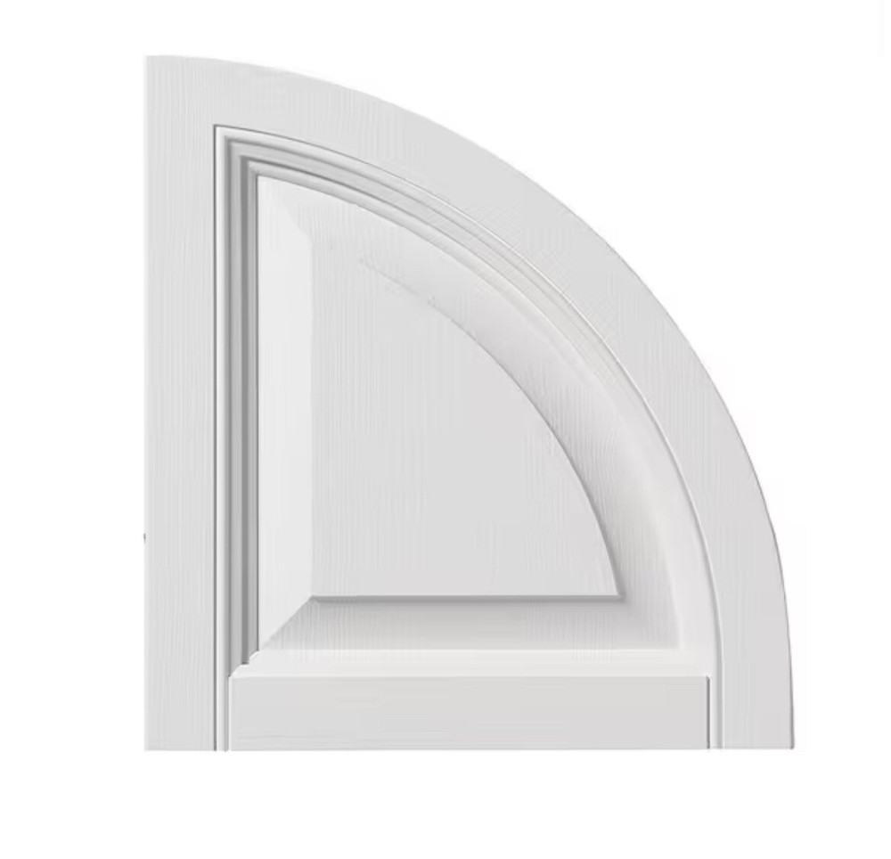 15 in. x 16 in. Polypropylene Raised Panel Arch Design in White Shutter 2 Pcs