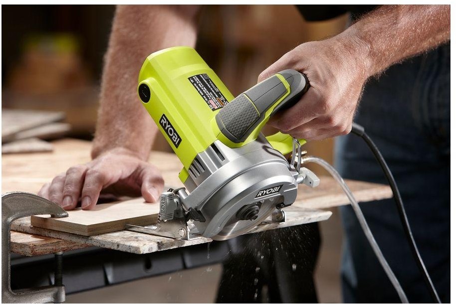 Ryobi 4 in. Tile Saw Handheld Powerful Motor Lock On Trigger Control Long Cuts