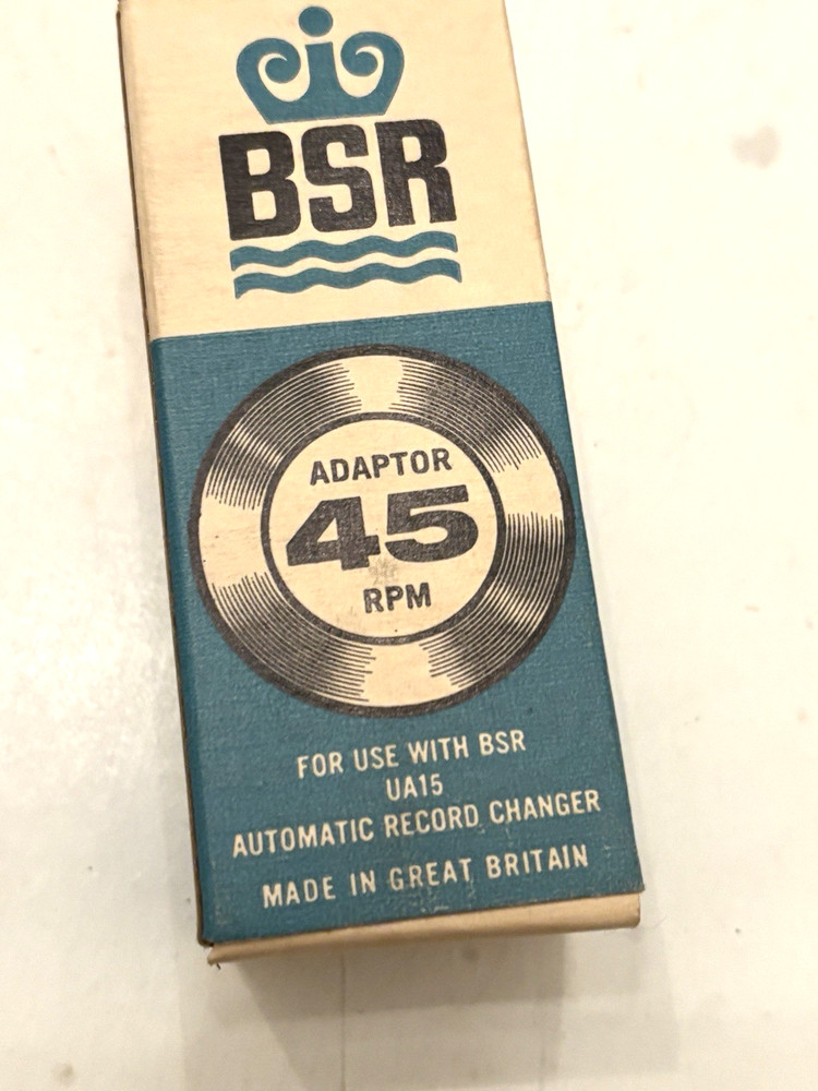 BSR 45 RECORD ADAPTER SPINDLE ADAPTOR NOS BLUE BOX GREAT BRITAIN