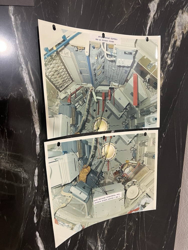 2 NASA Vintage Skylab Construction Bendix Console Kodak Photo Original