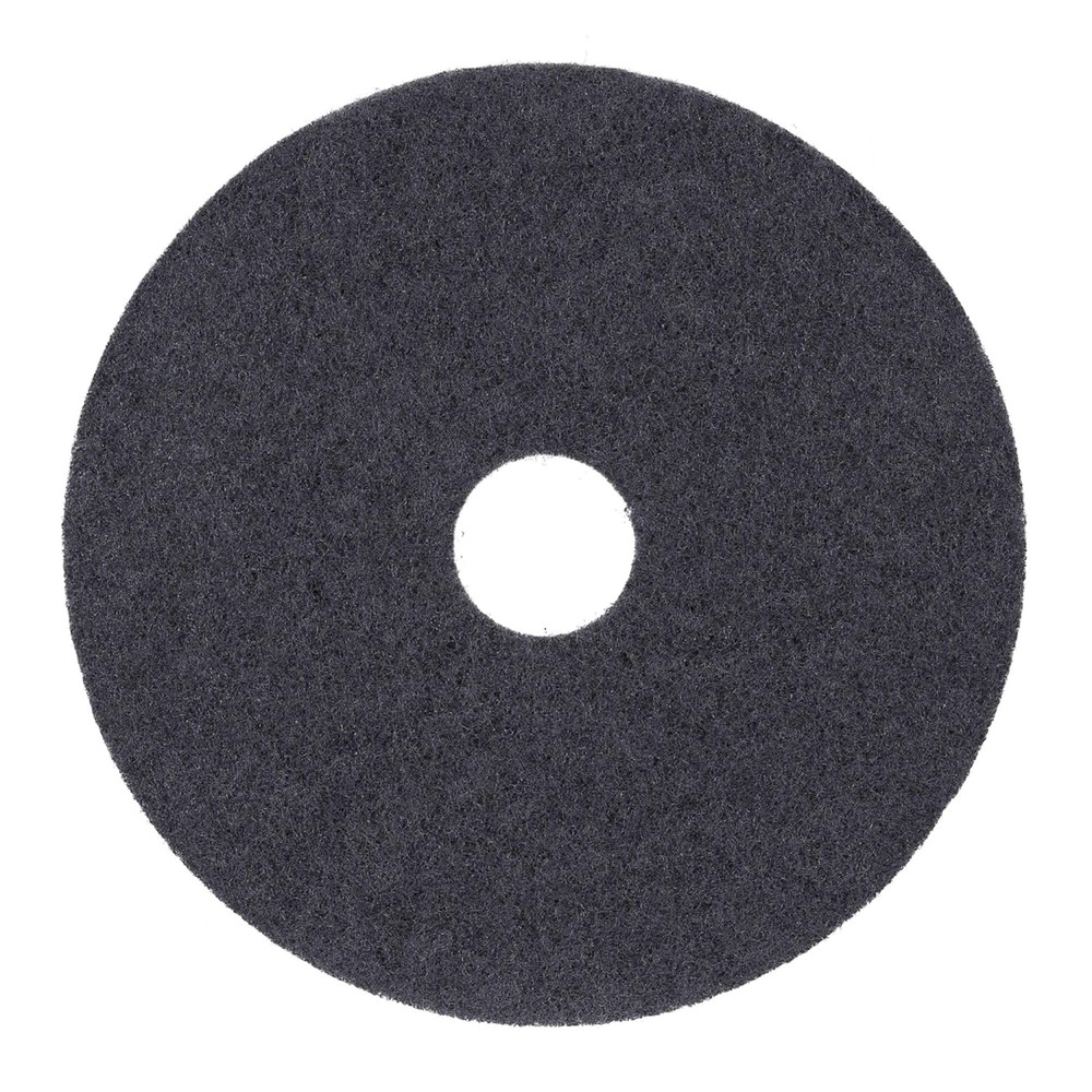 Stripping Floor Pads, 17" Diameter, Black, 5/Carton