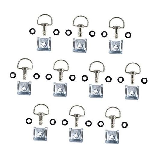 Quick Release D-Ring Race Fasteners Chrome Silver (10 Pack) 17mm Sliver