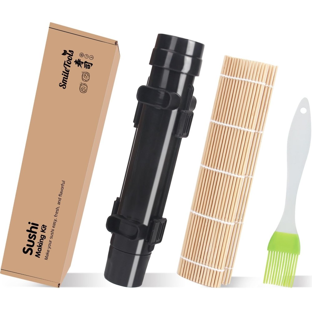 SmileTools Sushi Making Kit, Sushi Roller, Sushi Bazooka, Sushi Maker, Bamboo...