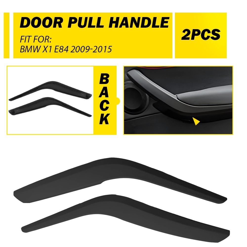 2PCS Inner Black Interior Door Pull Handle Panel Trim For X1 BMW E84 2009-2015