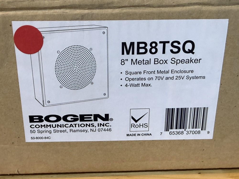Bogen MB8TSQ 8” Metal Box Speaker New