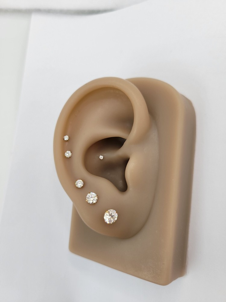 20G/18G/16G Titanium 1.5mm~5mm Stud PushPin Labret, Threadless Flat Back Earring