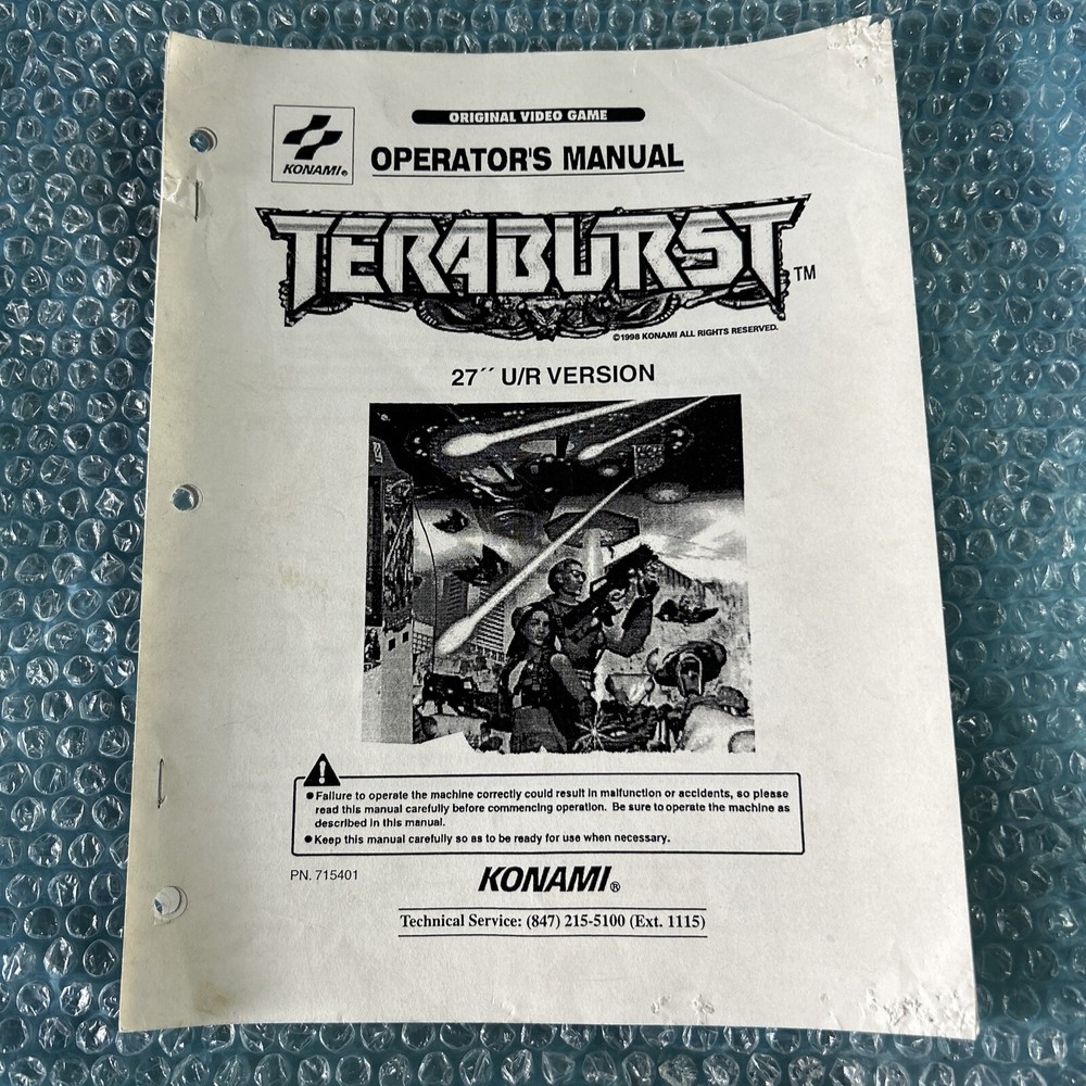 TERABURST  KONAMI ARCADE VIDEO    game manual