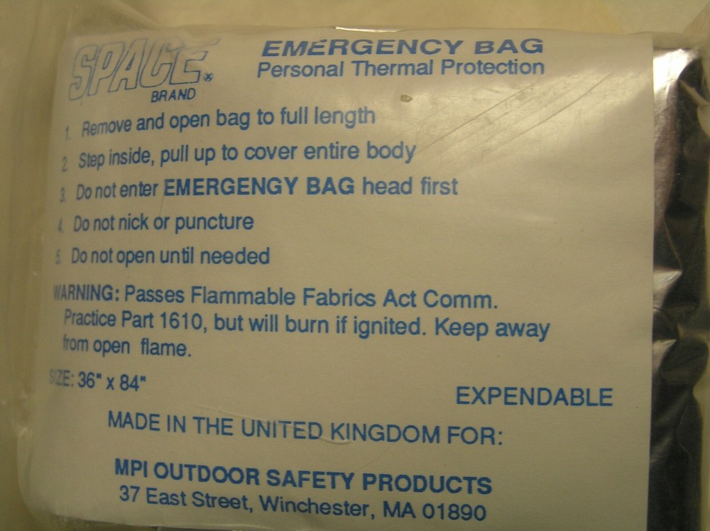6 – Emergency Blankets & Bags