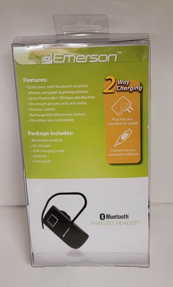 EMERSON Wireless Headset Bluetooth Touch Controls! Free Shipping