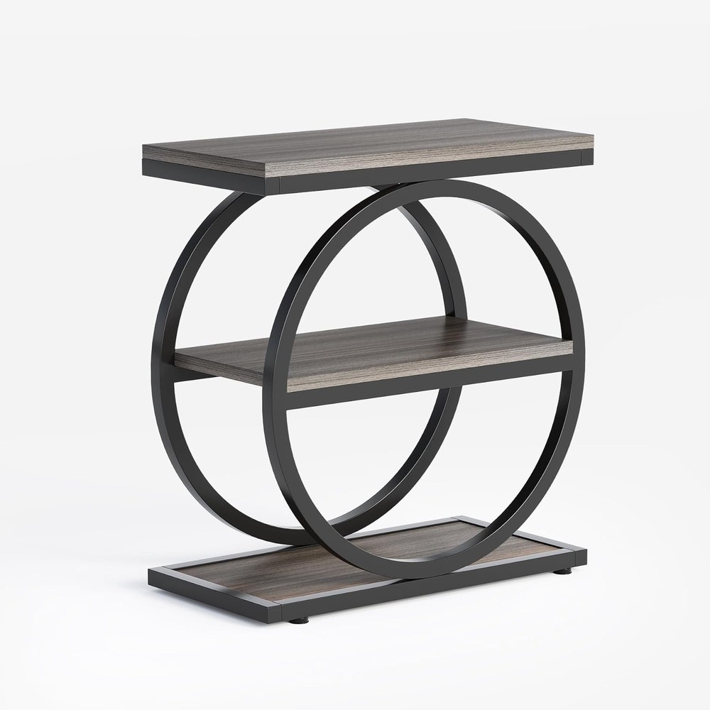 End Table 3-Tier Side Table Slim Sofa Side Table Living Room Tall Bedside Table