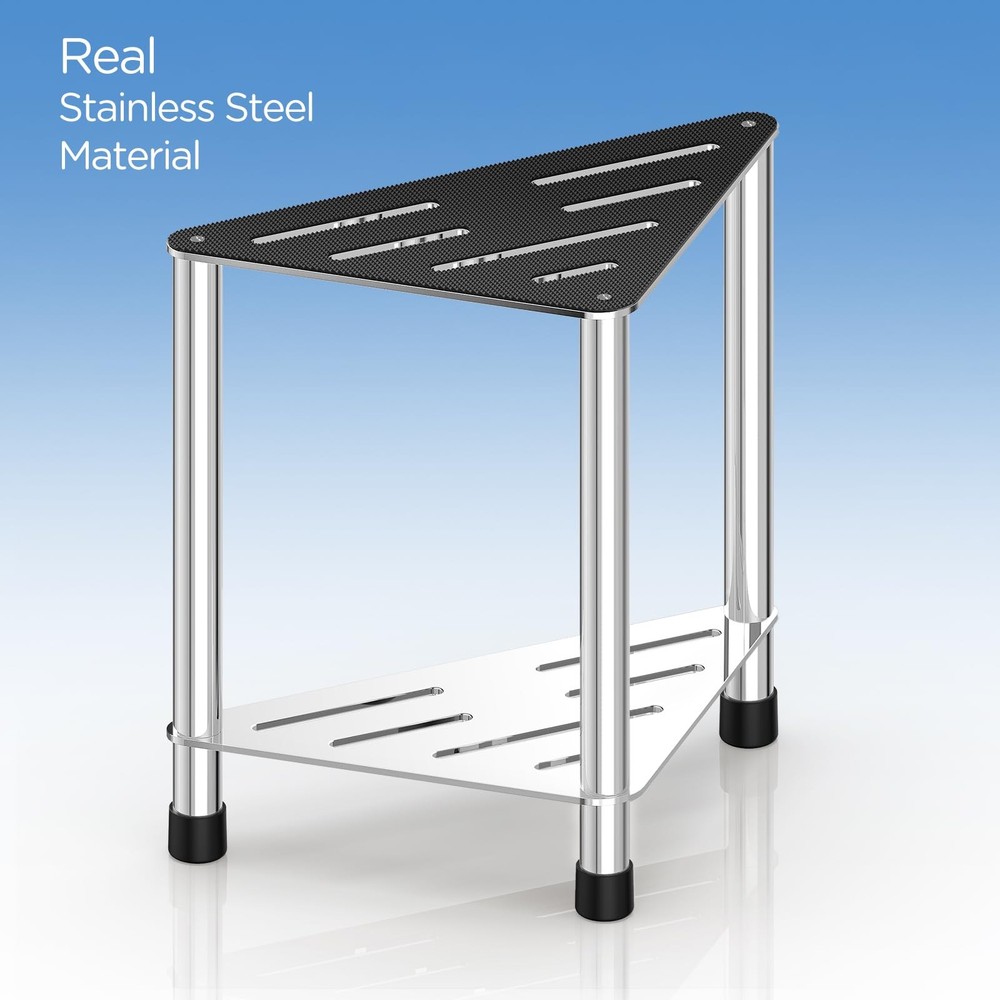 LarFaFa Stainless Steel Shower Stool for Inside Shower, 15.4'' Medium, Silver