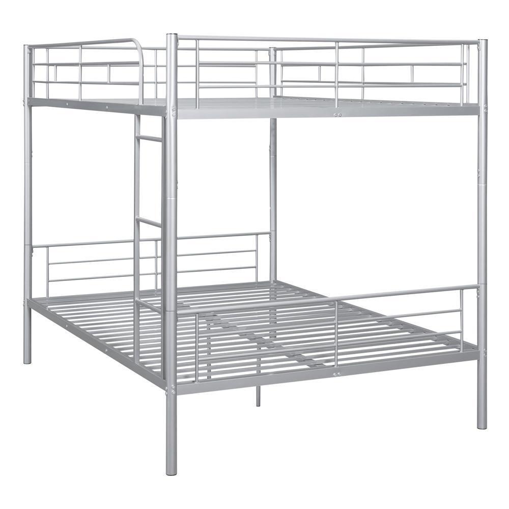 Full Over Full Metal Bunk Bed Sliver