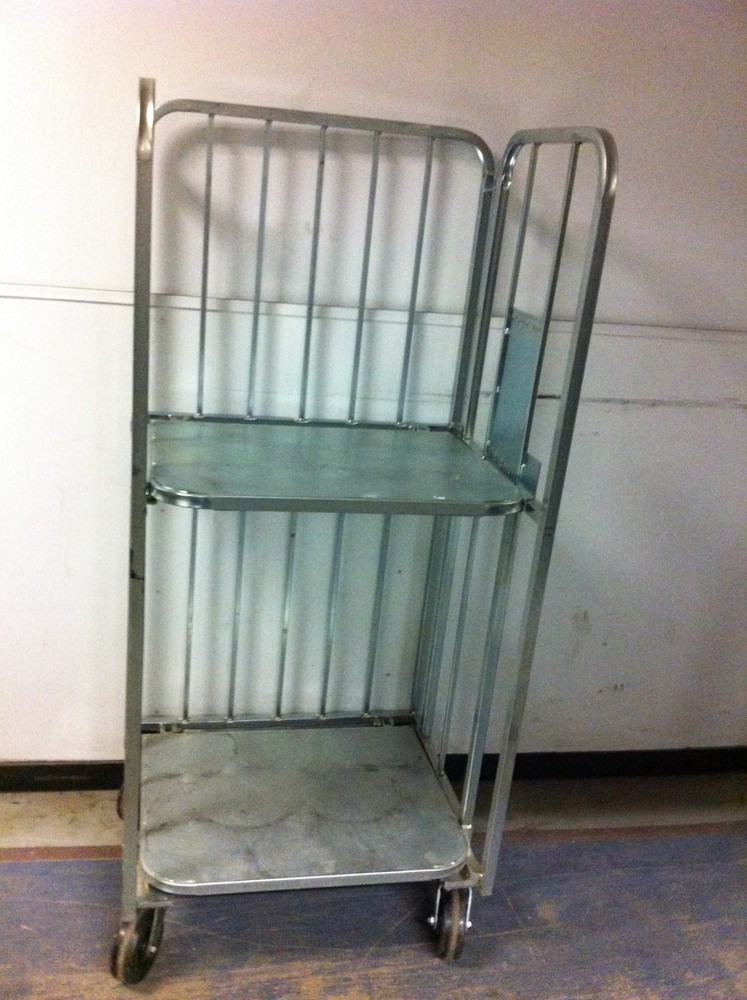 Galvanised Folding Roll Cage Trolley Heavy-Duty