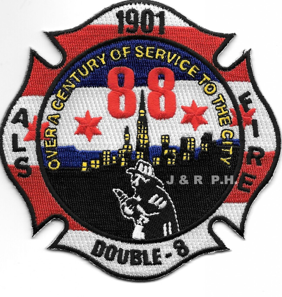 Chicago  Engine-88  "Double - 8", Illinois (4" x 4" size) fire patch