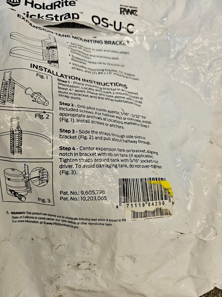 HoldRite QuickStrap QS-U-C Expansion Tank Mounting Bracket Universal For 13"