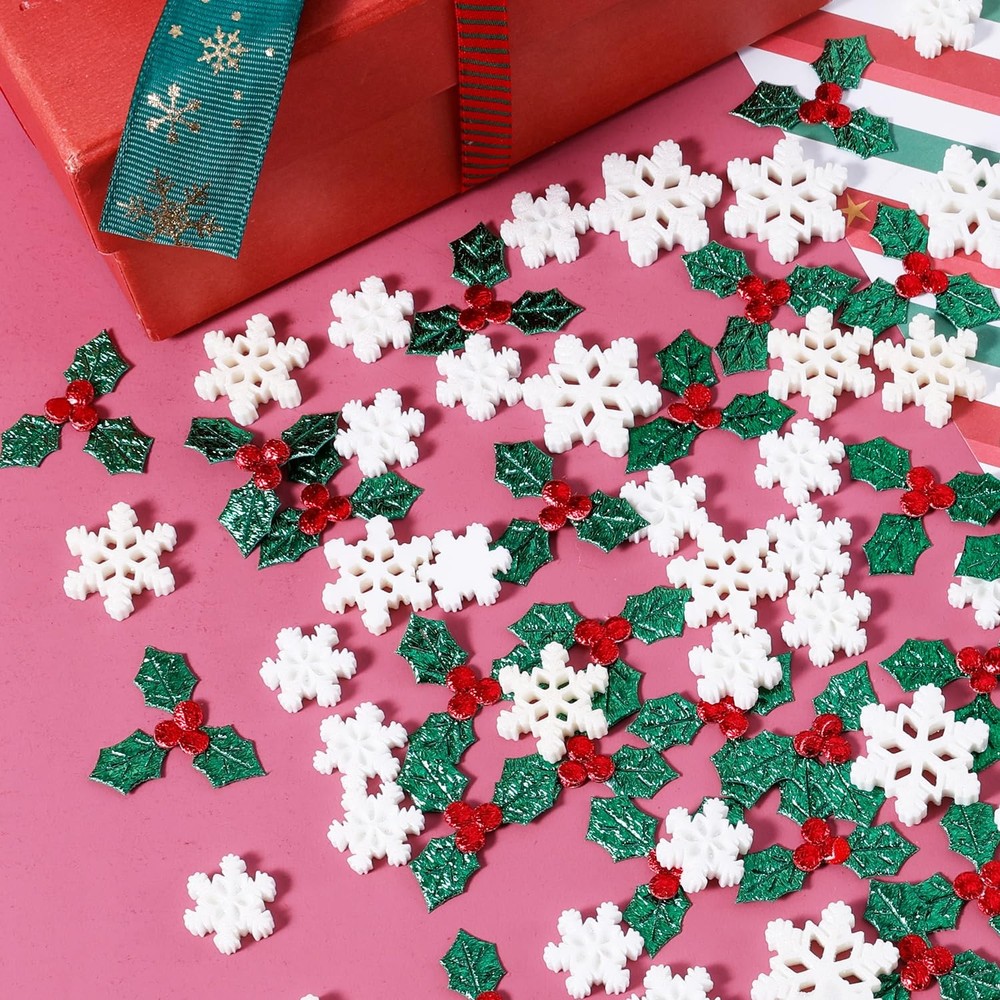 150pcs Miniature Christmas Decorations, Medium, Red and Green; White