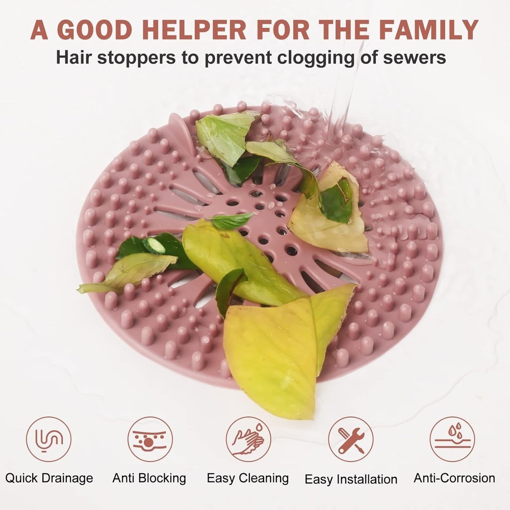 Durable 5-Pack Hair Catcher Strainers – Modern Drain Solutions for Any Bathroom