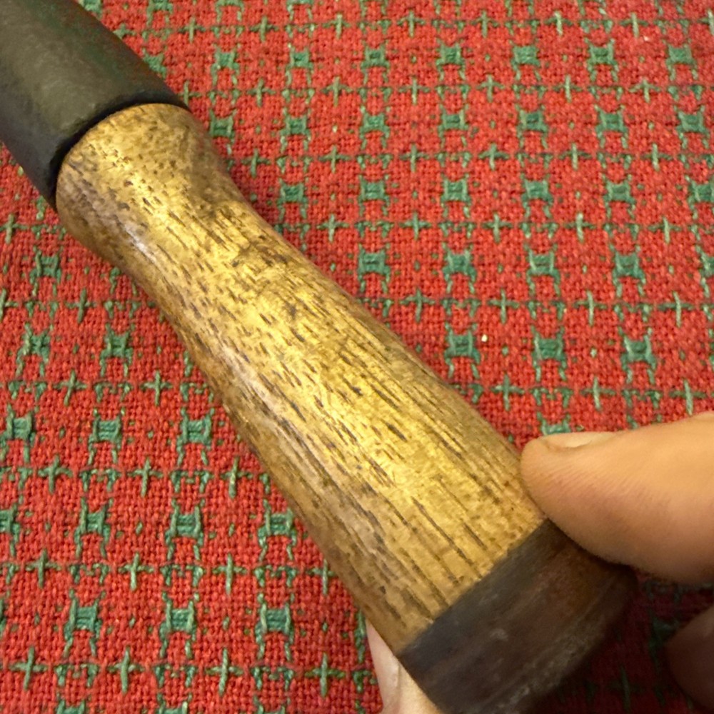Antique Corner Chisel Heavy Duty Timber Slick Wood Leather Handle