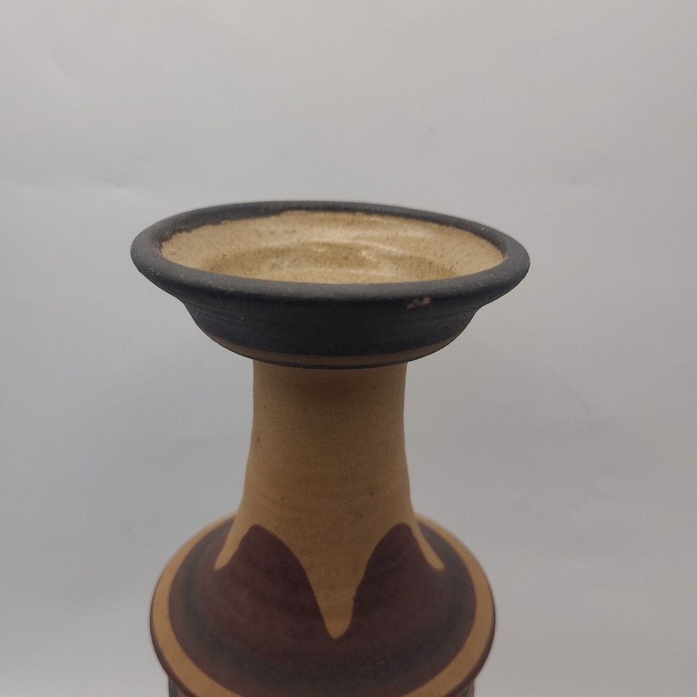 Sandstone Finish Ceramic Bud Vase 8.75 In.