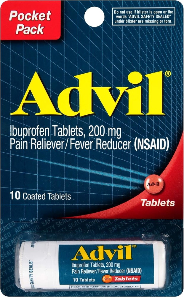 Advil 200 mg Tablets Pocket Pack 10 ea (Pack of 6)