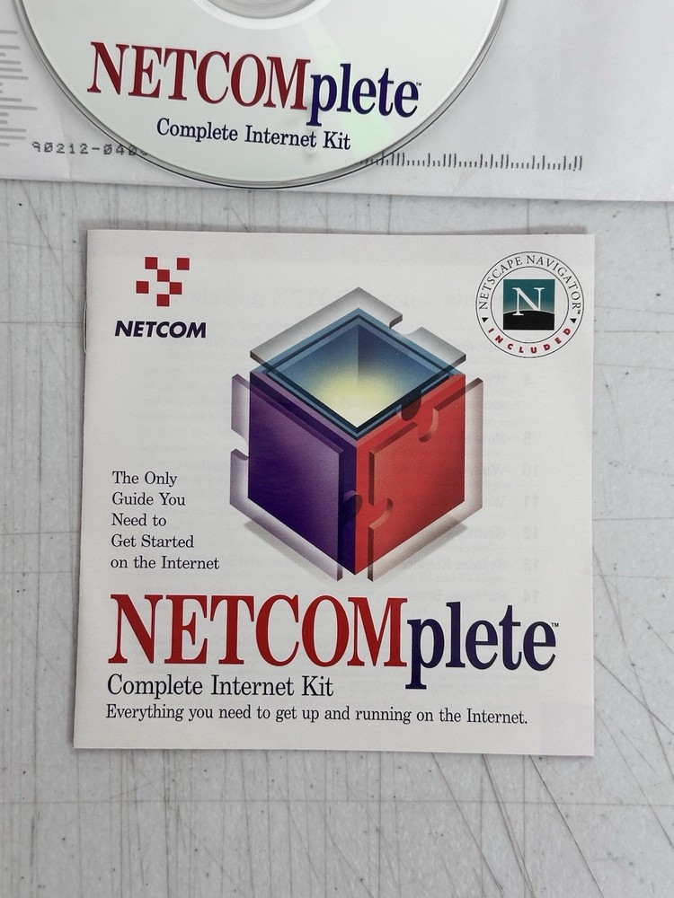 Vtg 1996 NETCOMplete Internet Kit CD-ROM Windows Mac w/Original Mailer NOS ISP