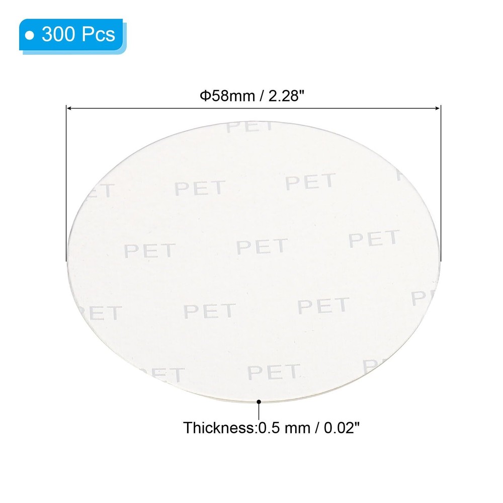 58mm/2.28" Aluminum Foil Cap Liner 300 Pack Resistant Tamper Induction Heat S...