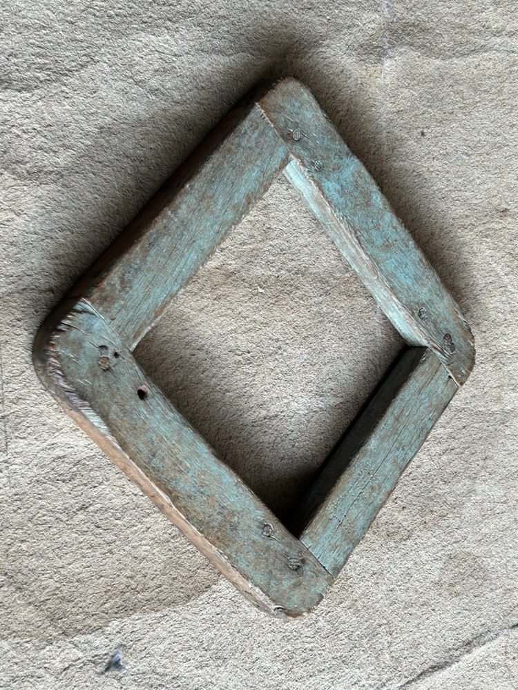 OLD VINTAGE HANDMADE SQUARE SHAPE SOLID WOODEN WALL PHOTO PICTURE MIRROR FRAME