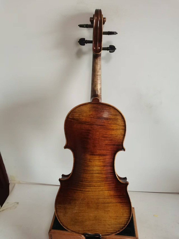 Master 4/4 violin Stradi model Solid flamed maple back spruce top 0282