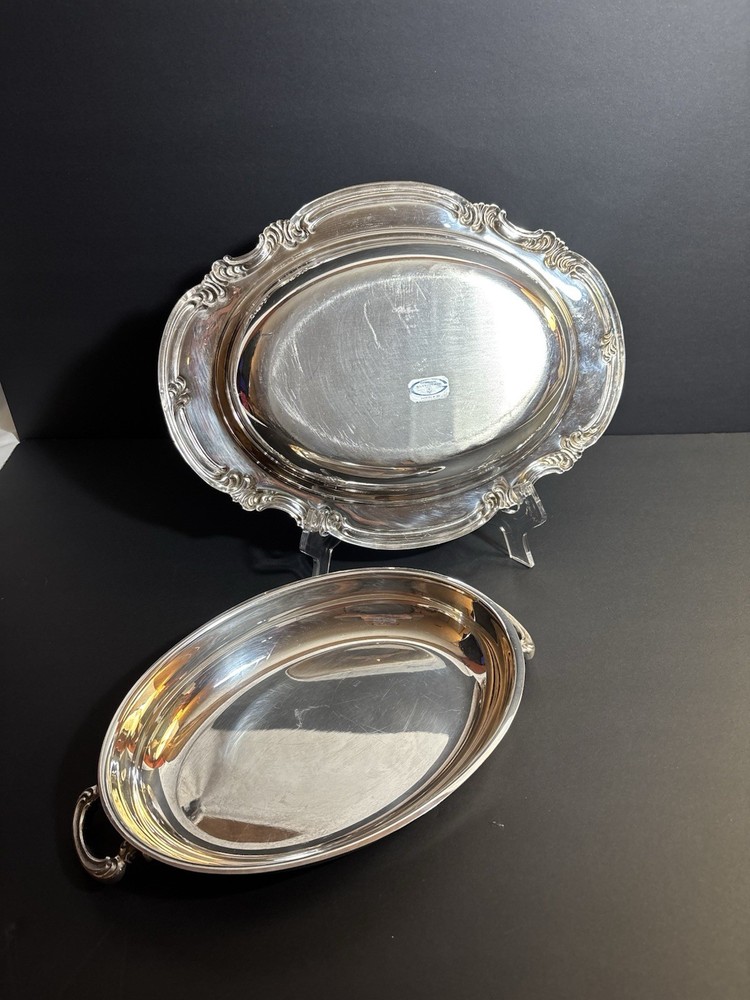 Vintage Gorham Silverplate Oval Covered Casserole Dish Serving Bowl Handles