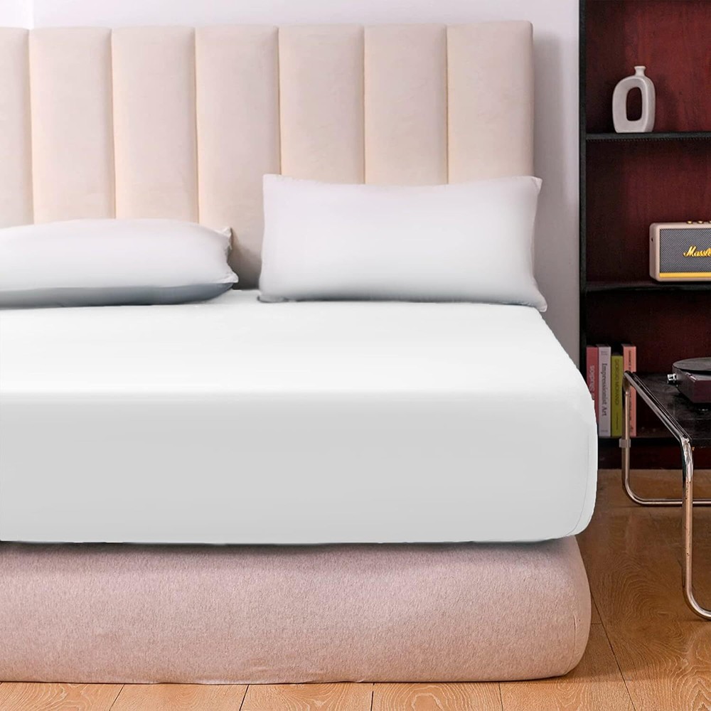 18"- 21" Extra Deep Pocket Fitted Sheet Elastic Corner Straps Soft Bed Sheet Set