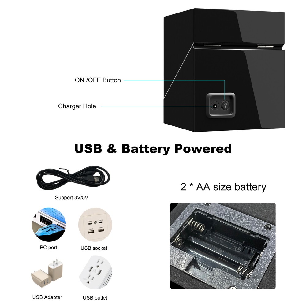 Automatic Dual Watch Winder 2+0 Storage Display Case Box With Mabuchi Motors US