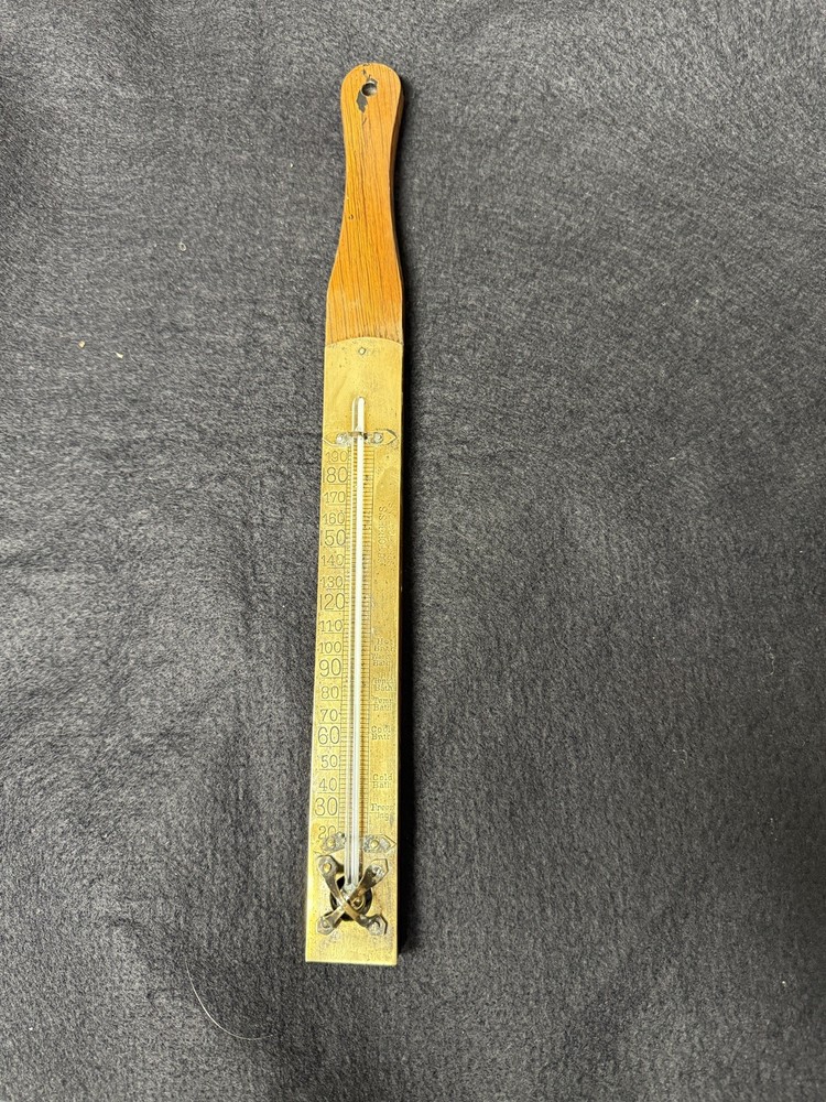 Brass/Wood Bath Thermometer Dr. Forbe’s Specifications c1900