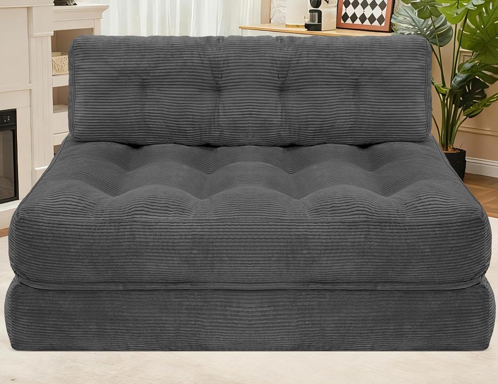 Folding Sofa Bed Convertible Sleeper Chair Bed w/Dual-Pillow & Handle Foldable