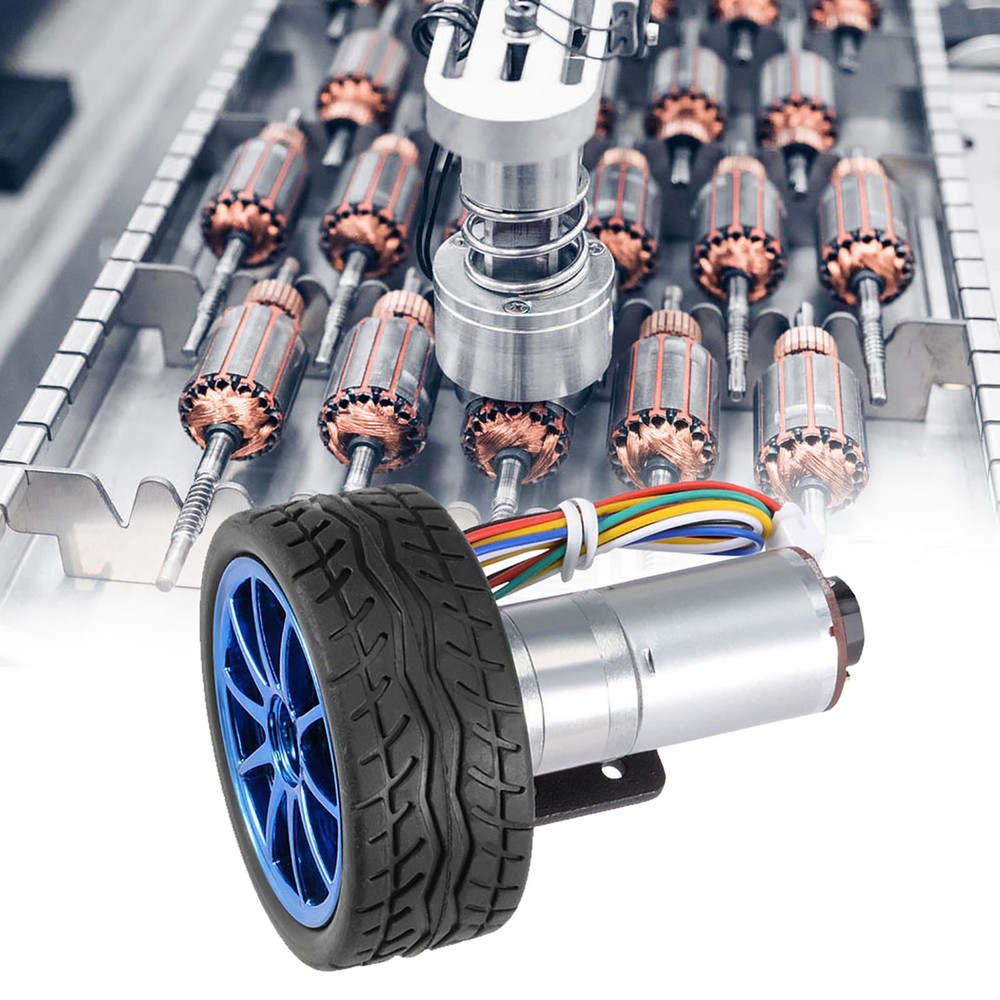 DC12V 1000RPM DIY Encoder Gear Motor With Mounting Bracket 65mm Wheel Kit