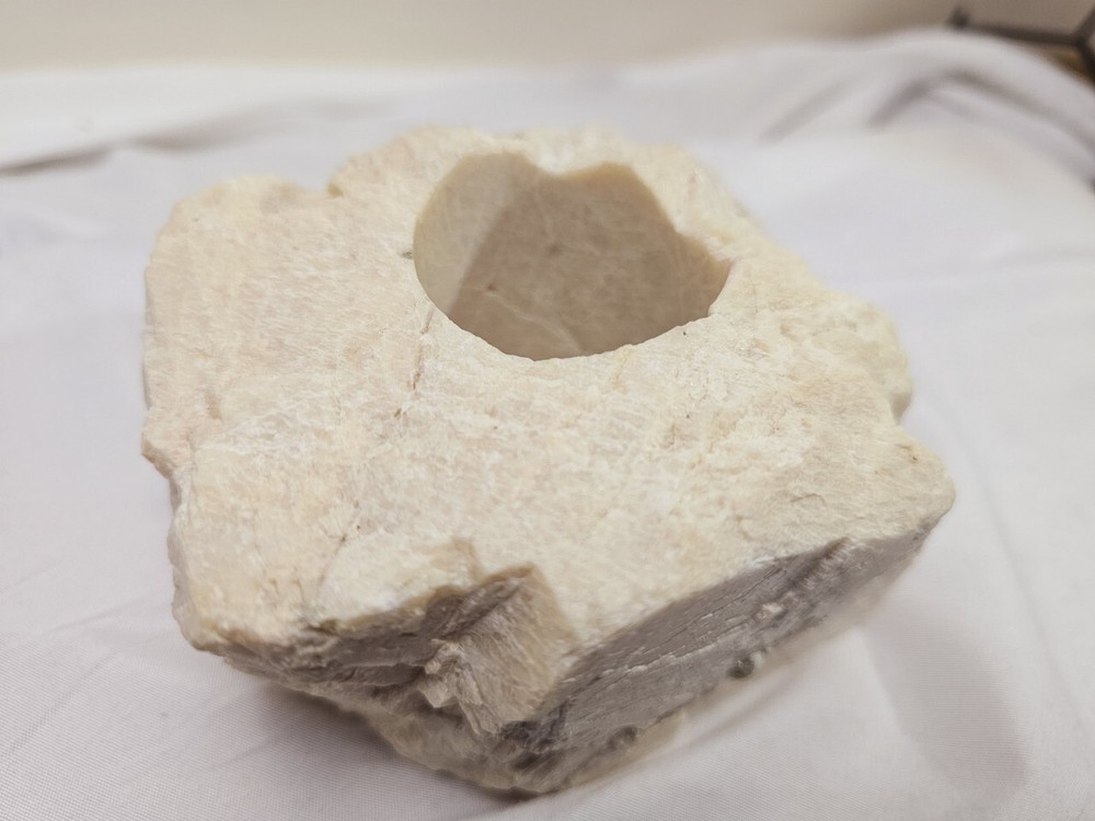 Fuschite Natural Rock Tea Light Candle Holder