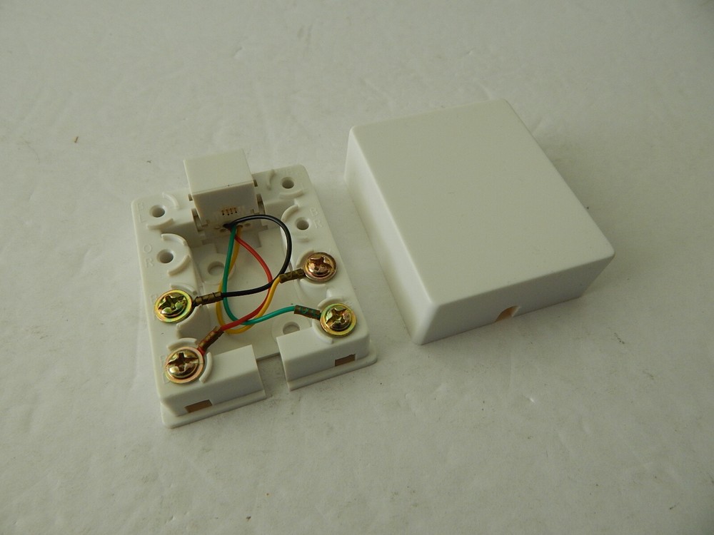 Universal External RJ11 Phone Jack 4-Wire White New