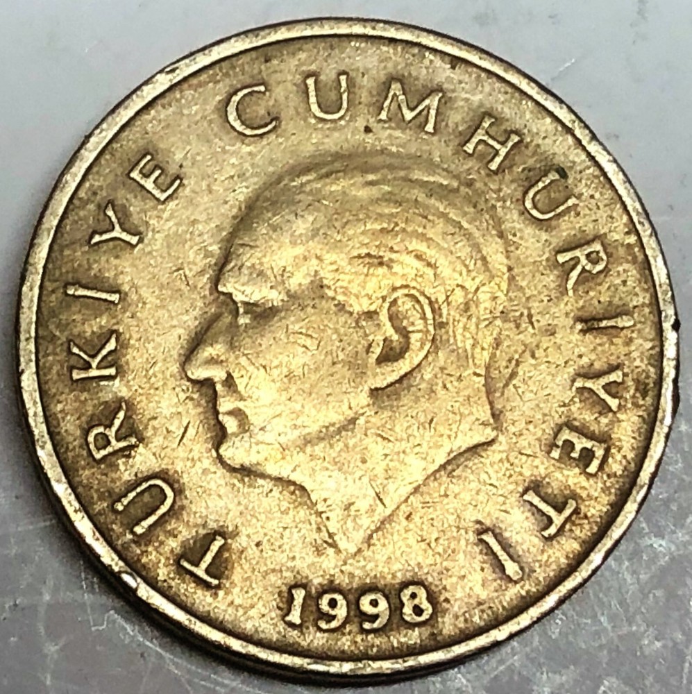 # C167  TURKEY   COIN,    50  BIN LIRA  1998