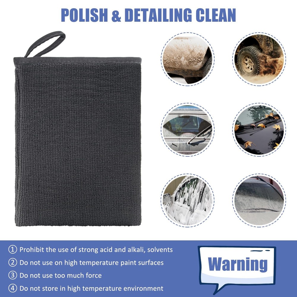 Windspeed 2Pack Clay Mitt, Microfiber Bar Towel for Car Small, Grey